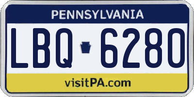 PA license plate LBQ6280
