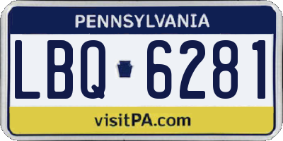 PA license plate LBQ6281