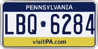 PA license plate LBQ6284