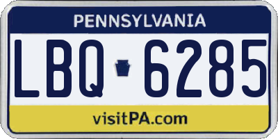 PA license plate LBQ6285