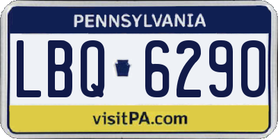 PA license plate LBQ6290