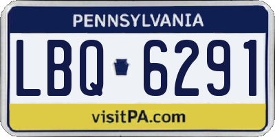 PA license plate LBQ6291