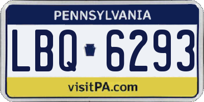PA license plate LBQ6293