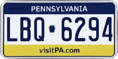 PA license plate LBQ6294