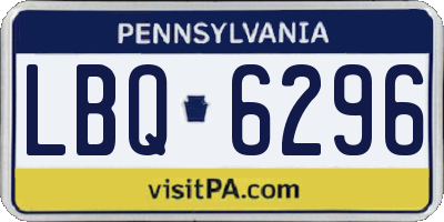 PA license plate LBQ6296