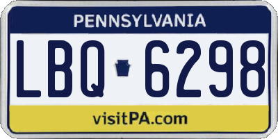 PA license plate LBQ6298