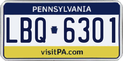 PA license plate LBQ6301