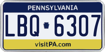 PA license plate LBQ6307
