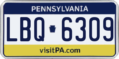 PA license plate LBQ6309