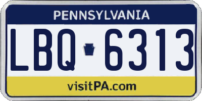 PA license plate LBQ6313