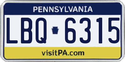 PA license plate LBQ6315