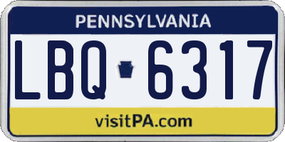 PA license plate LBQ6317
