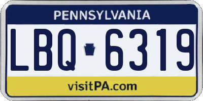 PA license plate LBQ6319