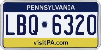 PA license plate LBQ6320