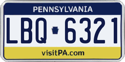 PA license plate LBQ6321