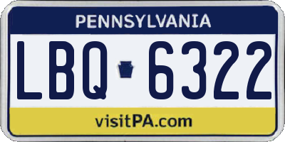 PA license plate LBQ6322