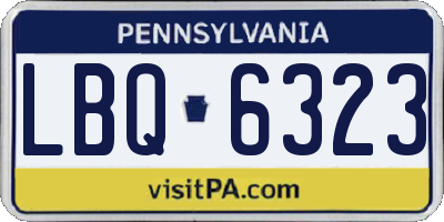 PA license plate LBQ6323