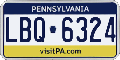 PA license plate LBQ6324