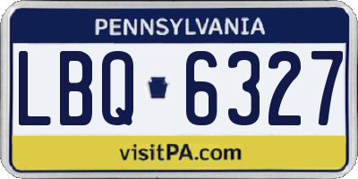 PA license plate LBQ6327
