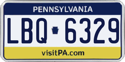 PA license plate LBQ6329