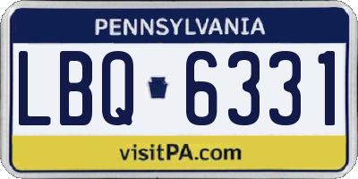 PA license plate LBQ6331