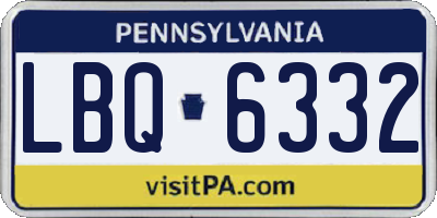 PA license plate LBQ6332