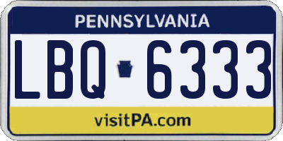 PA license plate LBQ6333