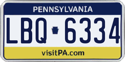 PA license plate LBQ6334