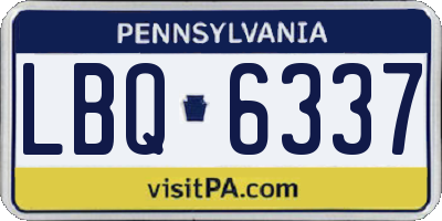 PA license plate LBQ6337