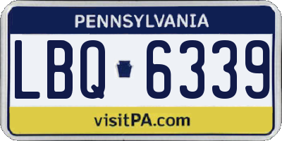 PA license plate LBQ6339