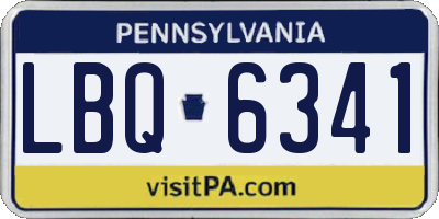 PA license plate LBQ6341