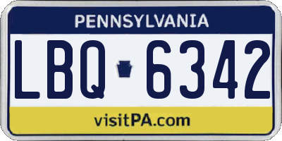 PA license plate LBQ6342