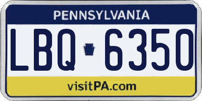 PA license plate LBQ6350