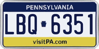 PA license plate LBQ6351