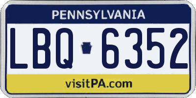 PA license plate LBQ6352