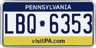 PA license plate LBQ6353