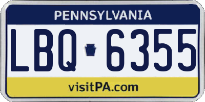 PA license plate LBQ6355