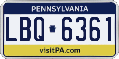 PA license plate LBQ6361