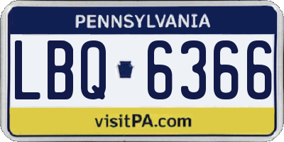 PA license plate LBQ6366