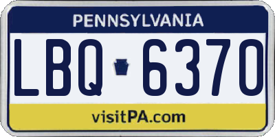 PA license plate LBQ6370