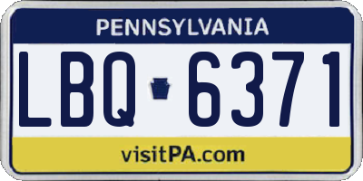 PA license plate LBQ6371