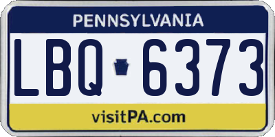 PA license plate LBQ6373