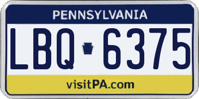 PA license plate LBQ6375