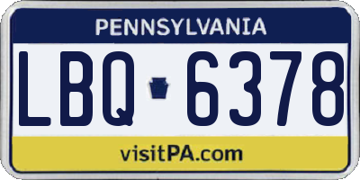 PA license plate LBQ6378
