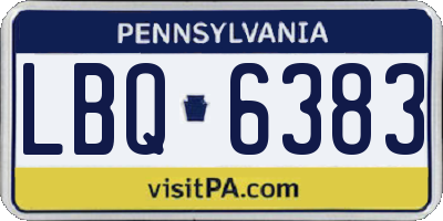 PA license plate LBQ6383