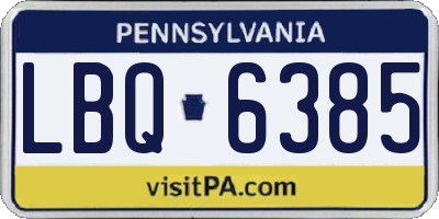 PA license plate LBQ6385