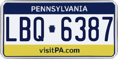PA license plate LBQ6387