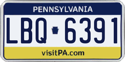 PA license plate LBQ6391