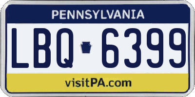 PA license plate LBQ6399