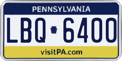 PA license plate LBQ6400